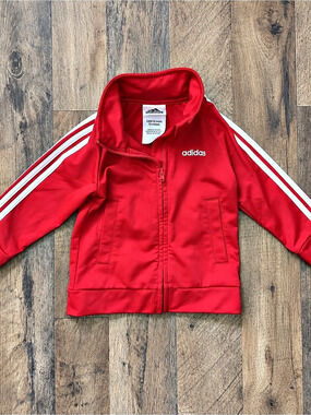 adidas Kids Red & White Track Jacket Baby 12M